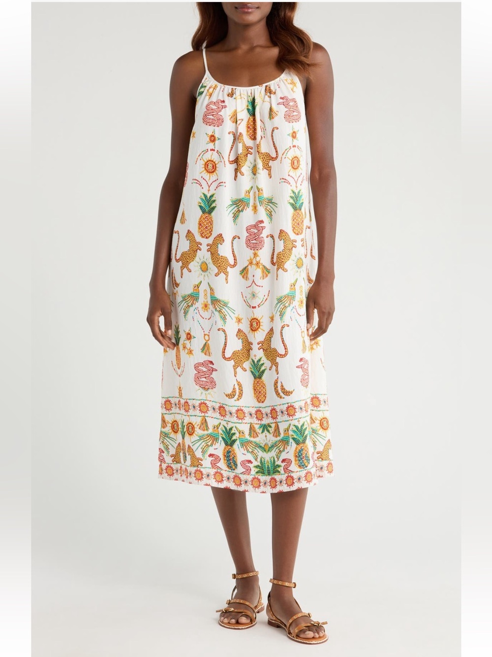 Halogen Mixed Print Sleeveless Maxi Dress midi medium NWT